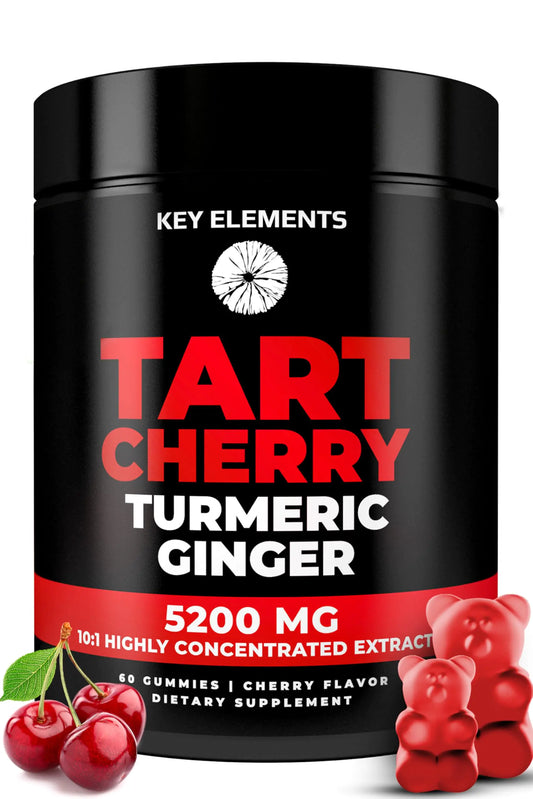 [Ultra Strength] Tart Cherry Gummies Extract with Turmeric Gummies & Ginger - Natural Tart Cherry Supplement for Uric Acid Cleanse Joint Support & Muscle Recovery - Tart Cherry for Sleep 5200 Mg